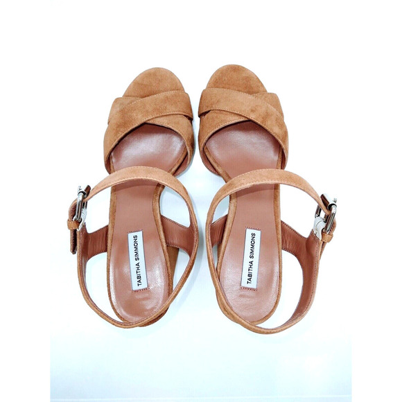 Tabitha Simmons Women's Debbie Platform Suede Sandals- Sand, US 11 / EUR 41 - Picture 7 of 10